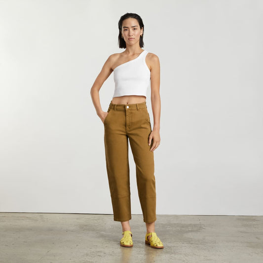 Pantalón tipo barril | Marrón dorado | Regular