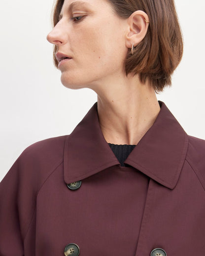 Gabardina moderna de lana italiana | Burdeos
