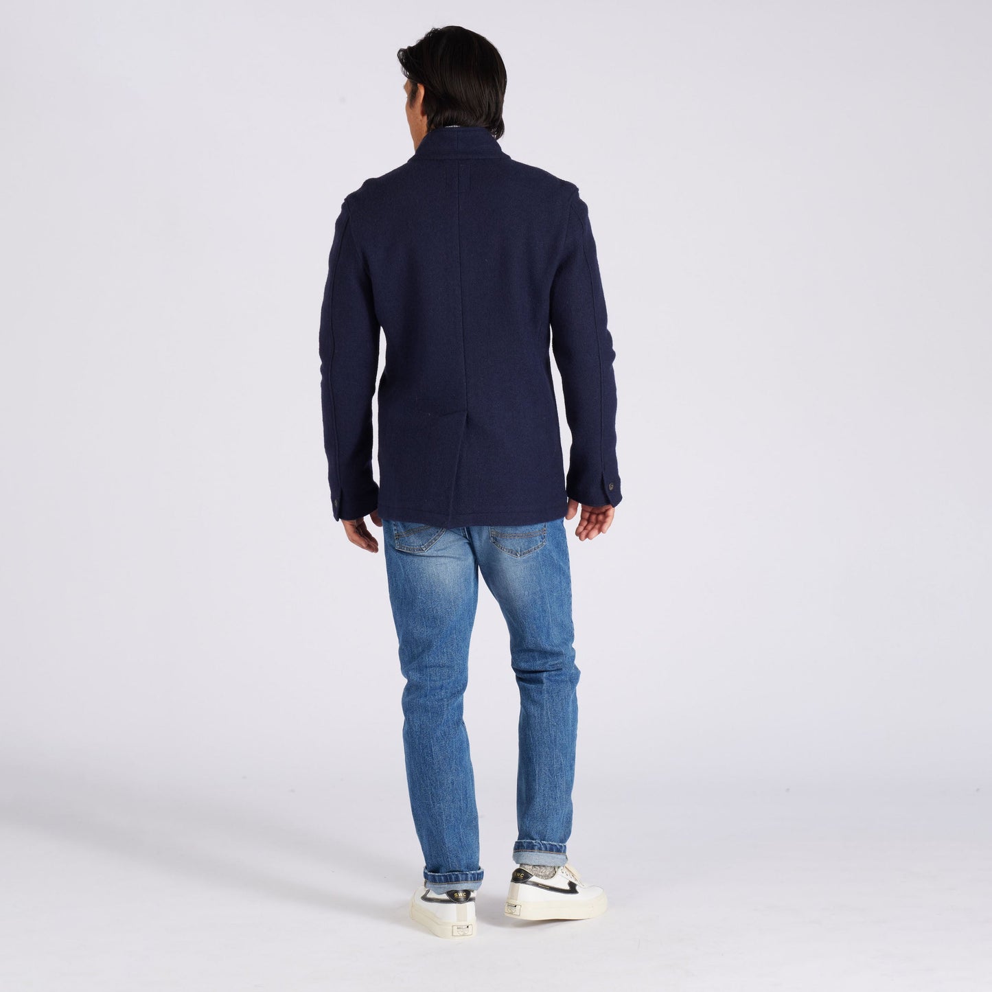 Blazer de lana tejida Burnham – Azul marino.