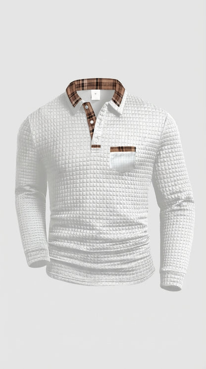 Polo Térmico Estructurado Premium – Cuello Cuadro Escocés