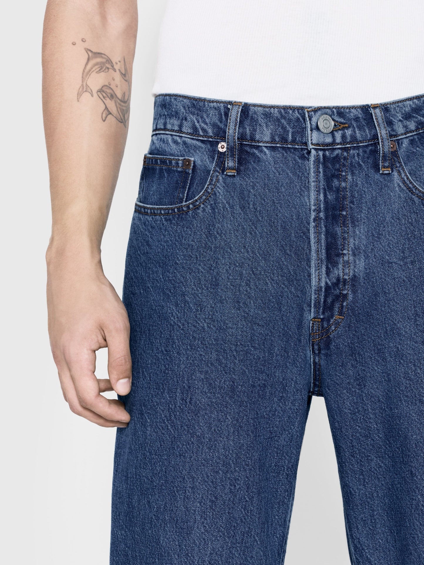 Jeans anchos — Azul oscuro.