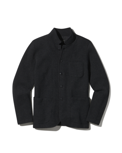 Nelson Jacquard Swacket – Gris carbón jaspeado.