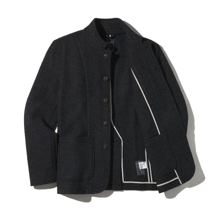Blazer de lana tejida Burnham – Gris carbón.