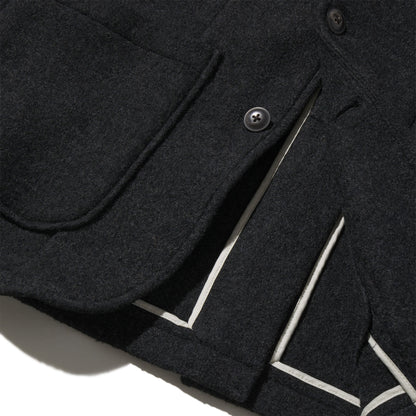 Blazer de lana tejida Burnham – Gris carbón.