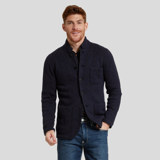 Nelson Jacquard Swacket – Azul marino.