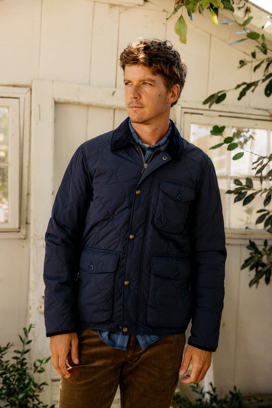 Chaqueta acolchada ligera Andrew – Azul marino.