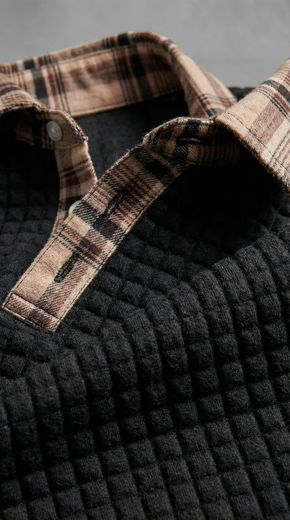 Polo Térmico Estructurado Premium – Cuello Cuadro Escocés