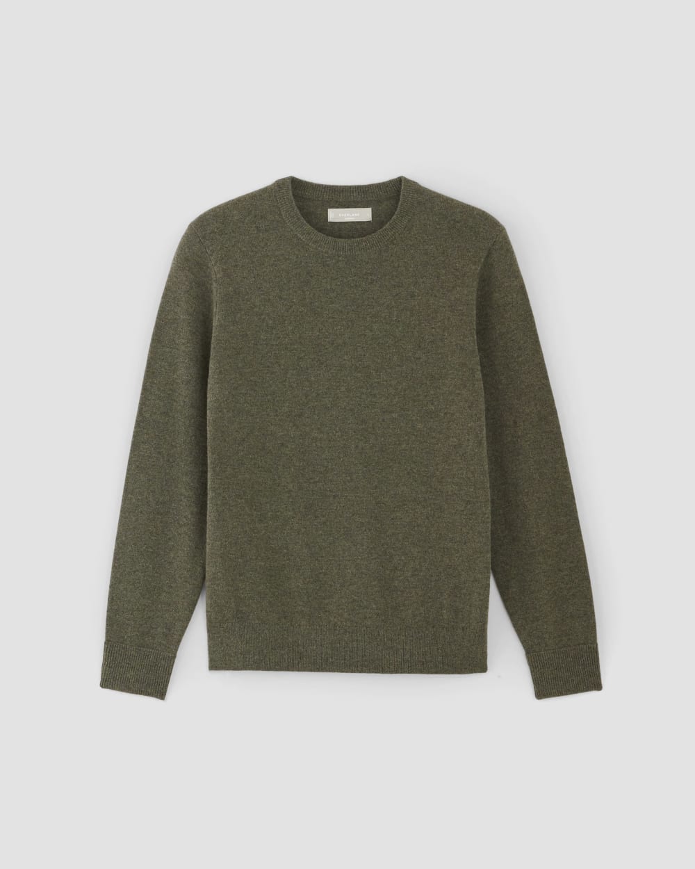 El jersey de cachemira de primera calidad | Verde militar jaspeado