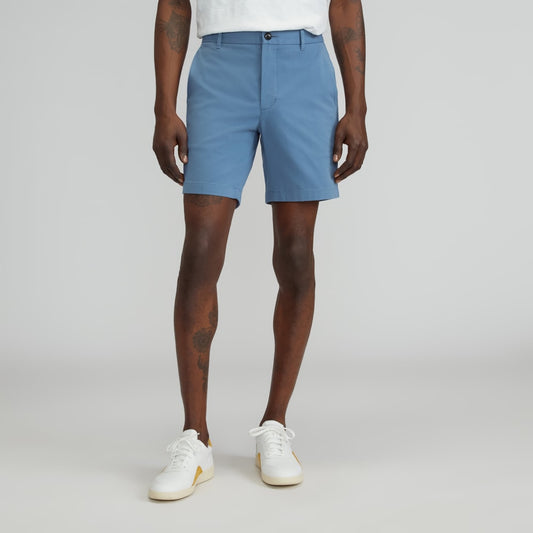 Pantalón corto chino slim fit de 7 pulgadas | Azul
