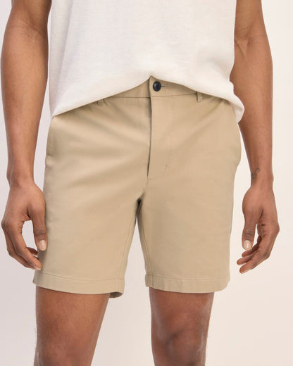 Pantalón corto chino slim fit de 7 pulgadas | Gabardina caqui