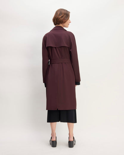 Gabardina moderna de lana italiana | Burdeos