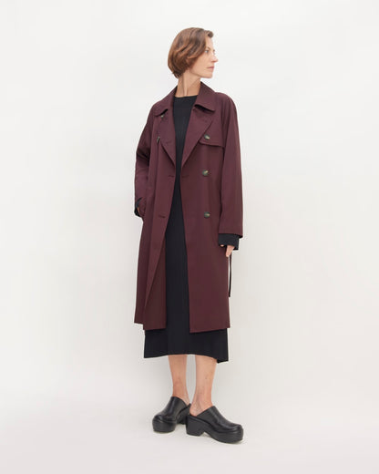 Gabardina moderna de lana italiana | Burdeos