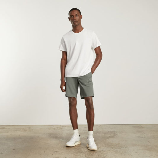 Pantalón corto chino ajustado de alto rendimiento de 9 pulgadas | Verde peltre