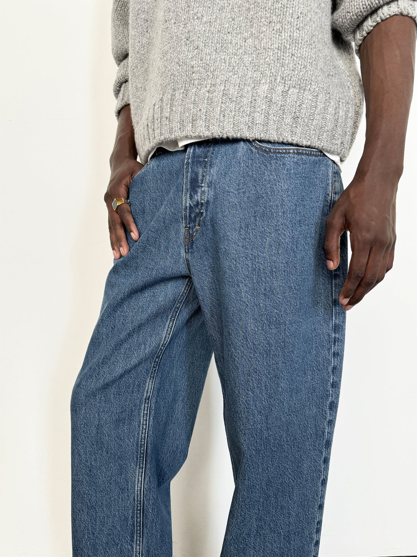 Jeans anchos — Azul oscuro.